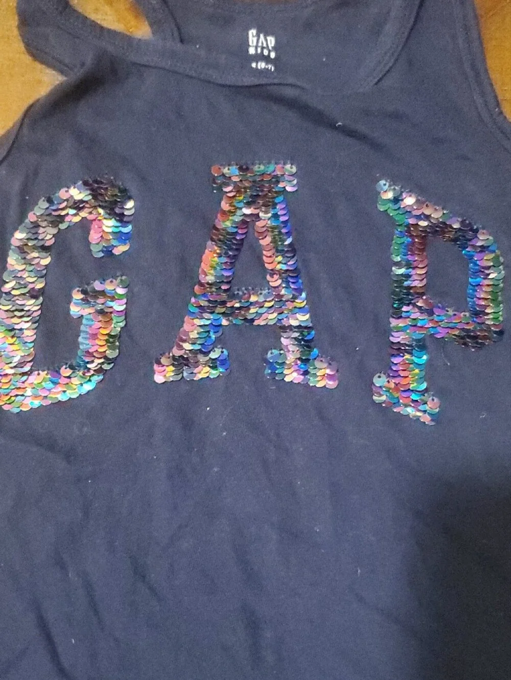 GAP Navy Tank with Silver Sequin Logo Detail